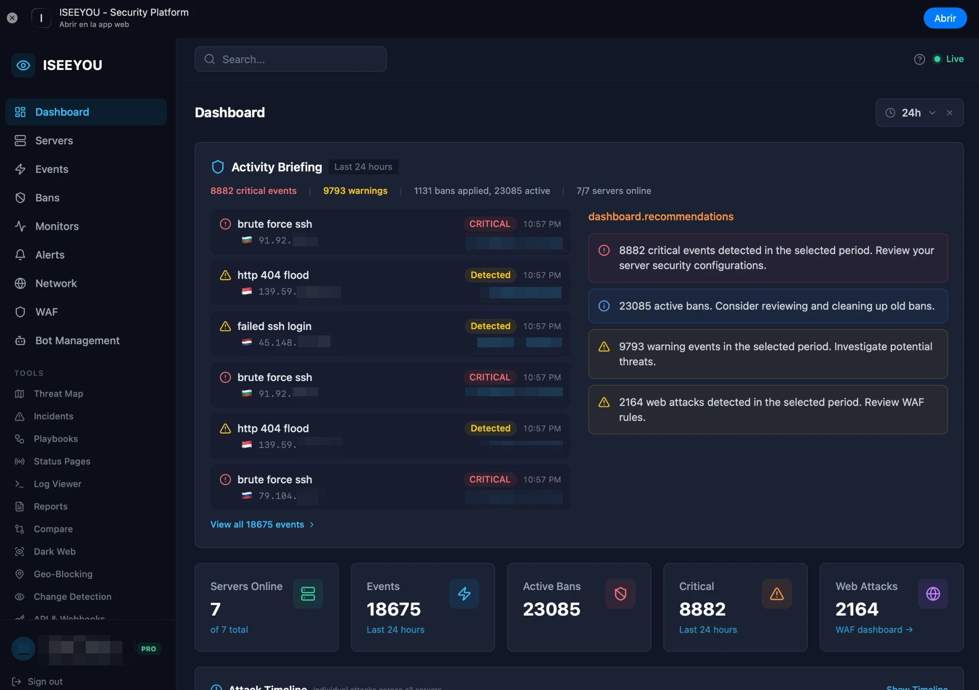 ISEEYOU Dashboard