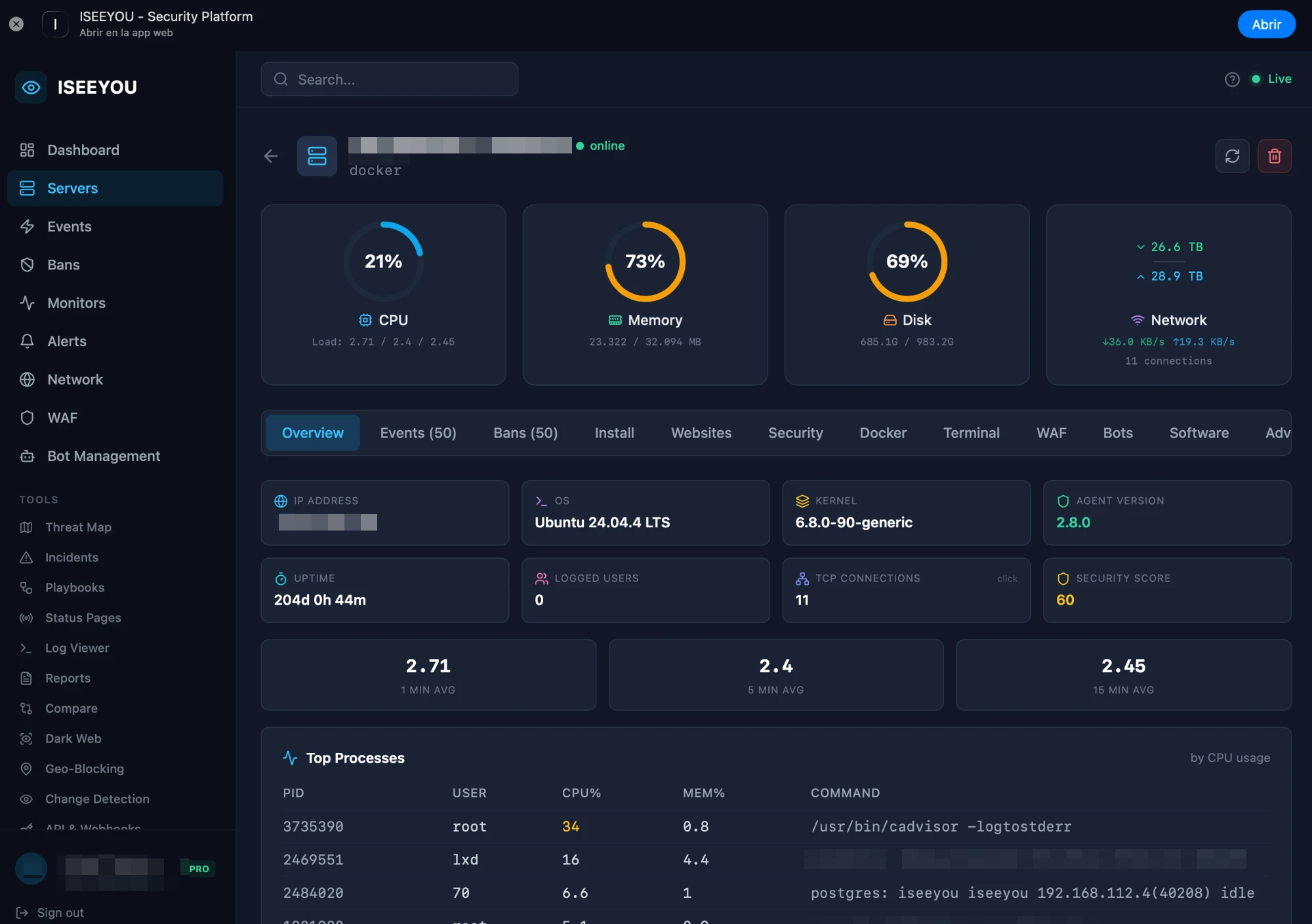 ISEEYOU Server Detail