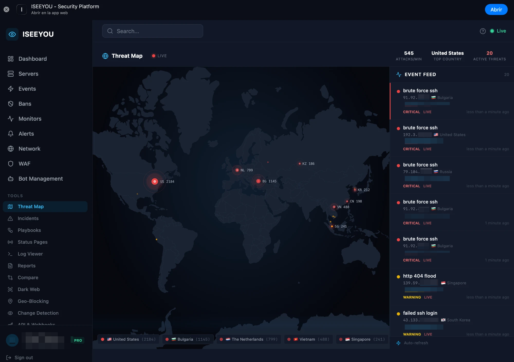 ISEEYOU Threat Map
